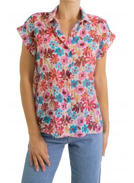 Camicia fantasia floreale multicolor 